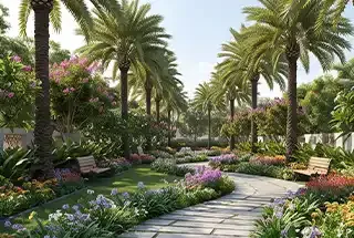 Landscaped Garden at DTC Embassy Villa